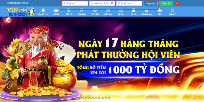 Truy cập link chuẩn, đăng nhập Vin777 bằng thao tác đơn giản