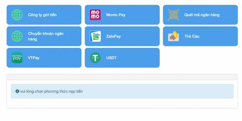 Điểm danh các phương thức nạp tiền Vin777 hiện đang hỗ trợ